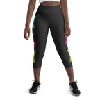 Printed Sparkle Effect Easter Yoga Capris