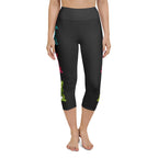 Printed Sparkle Effect Easter Yoga Capris