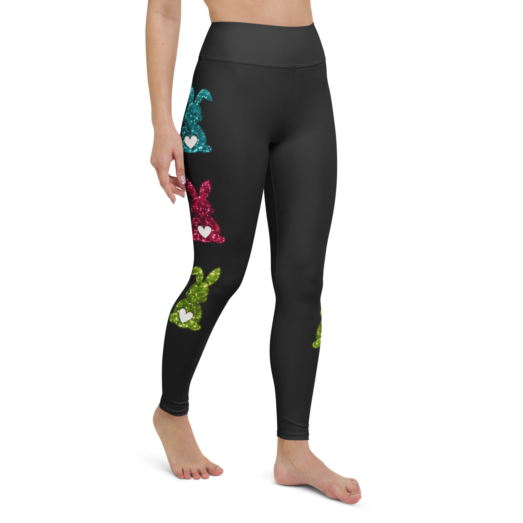 Printed Sparkle Effect Easter Yoga Leggings
