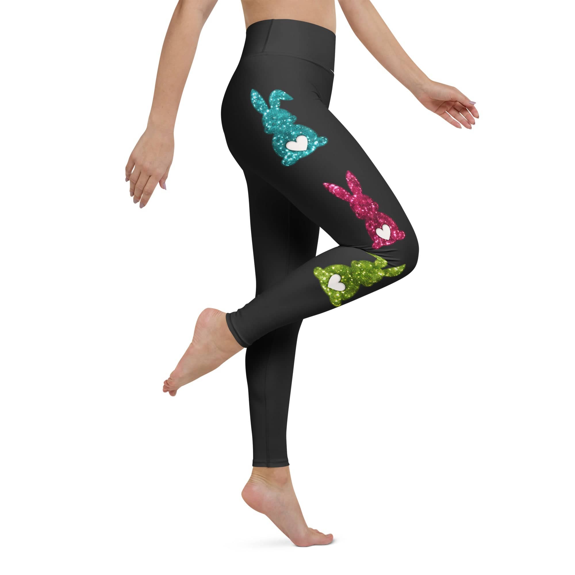 Printed Sparkle Effect Easter Yoga Leggings