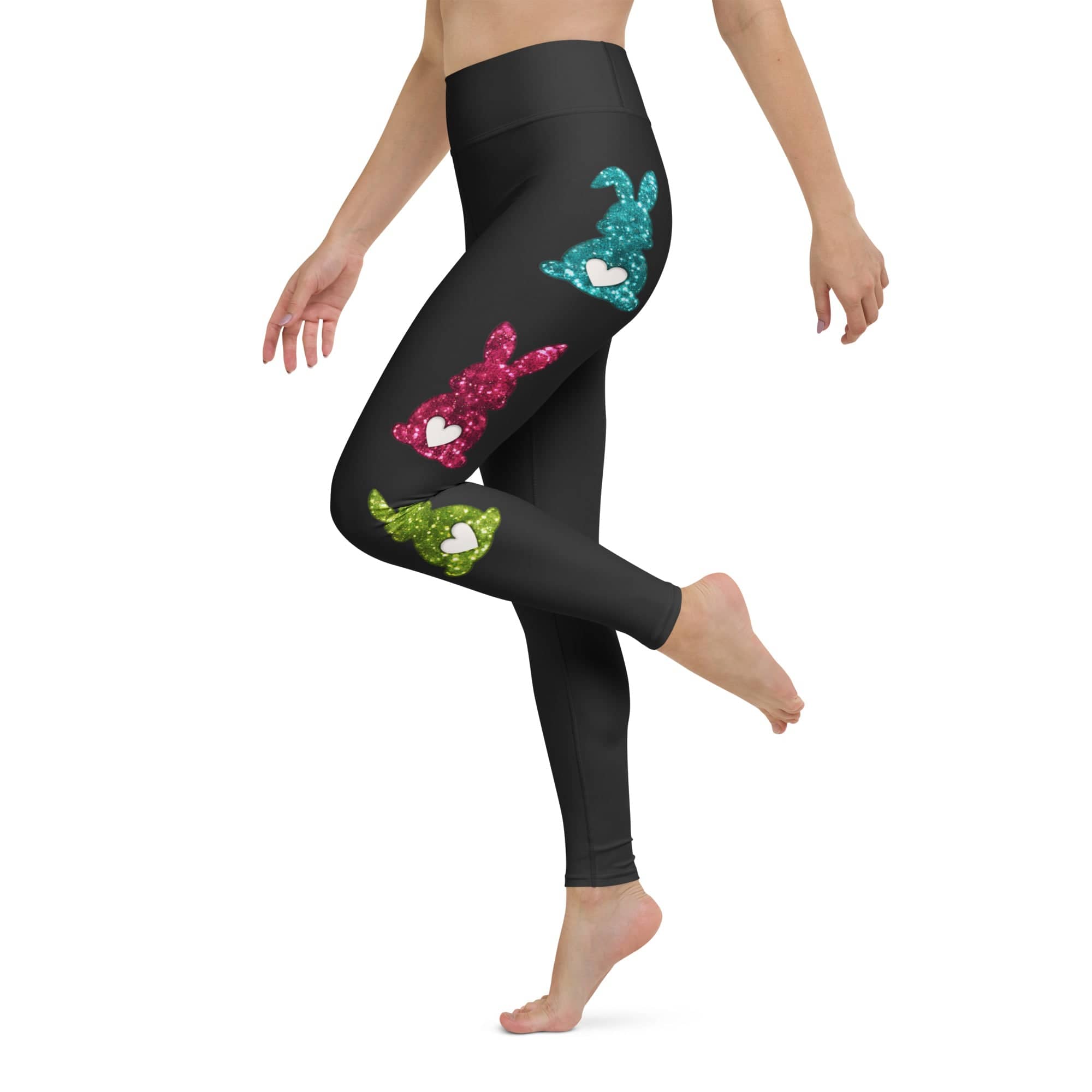 Printed Sparkle Effect Easter Yoga Leggings