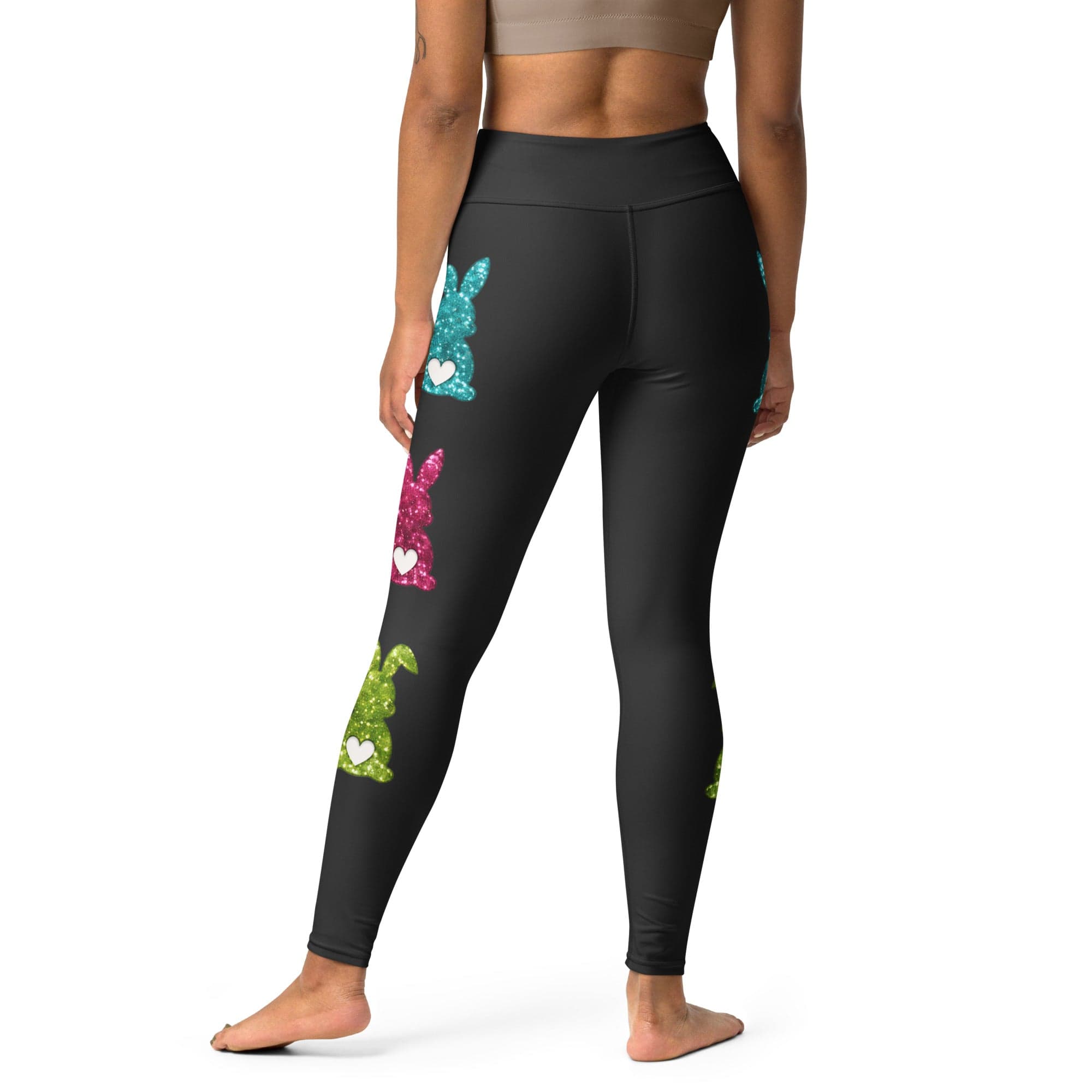 Printed Sparkle Effect Easter Yoga Leggings