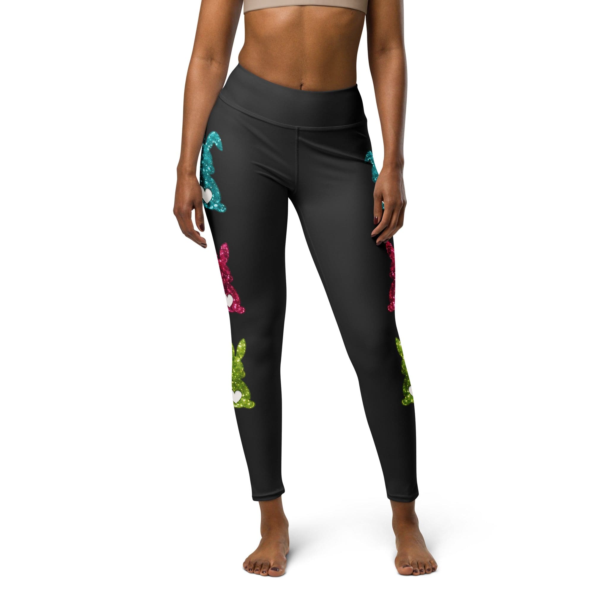 Printed Sparkle Effect Easter Yoga Leggings