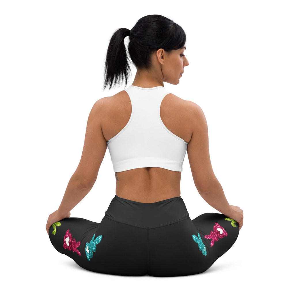 Printed Sparkle Effect Easter Yoga Leggings