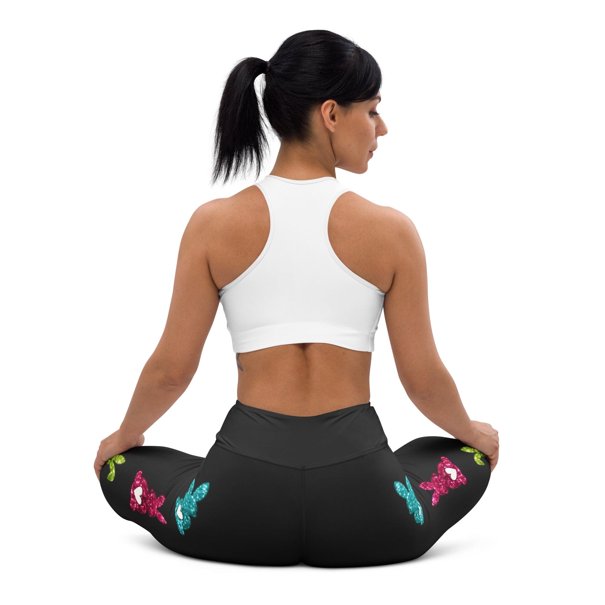 Printed Sparkle Effect Easter Yoga Leggings