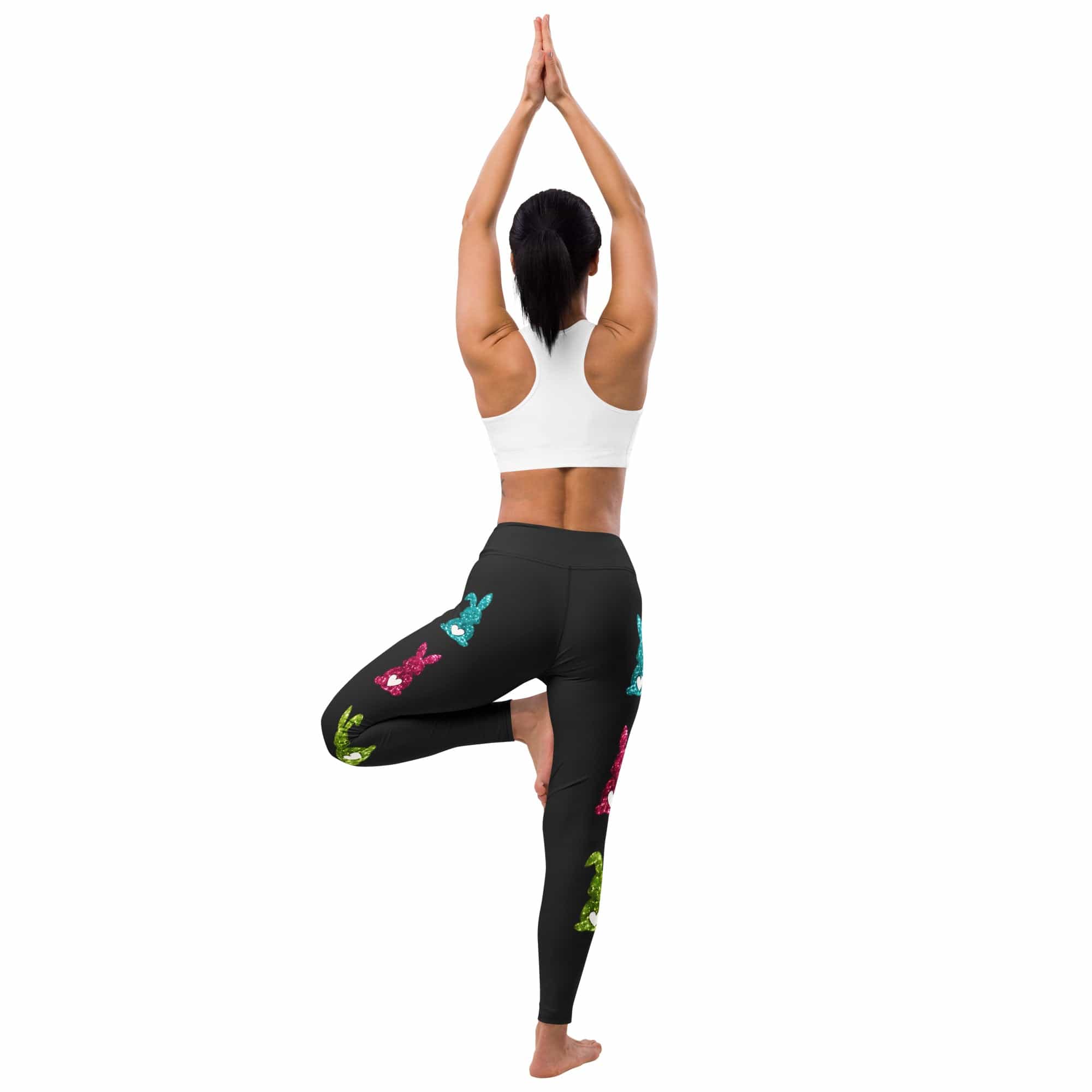 Printed Sparkle Effect Easter Yoga Leggings