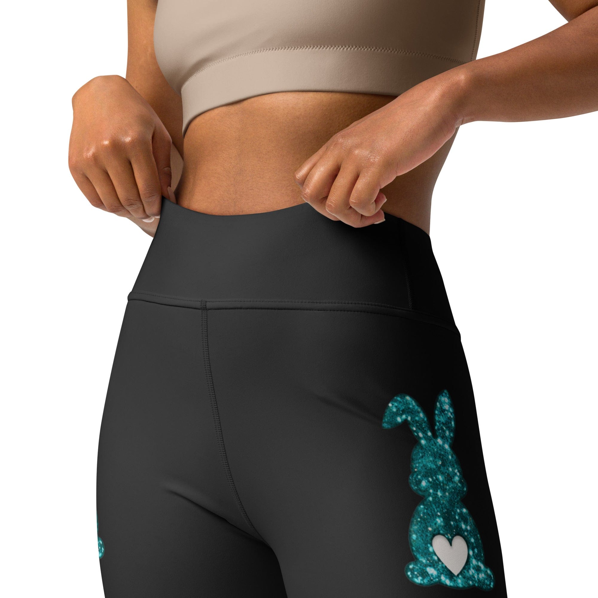 Printed Sparkle Effect Easter Yoga Leggings
