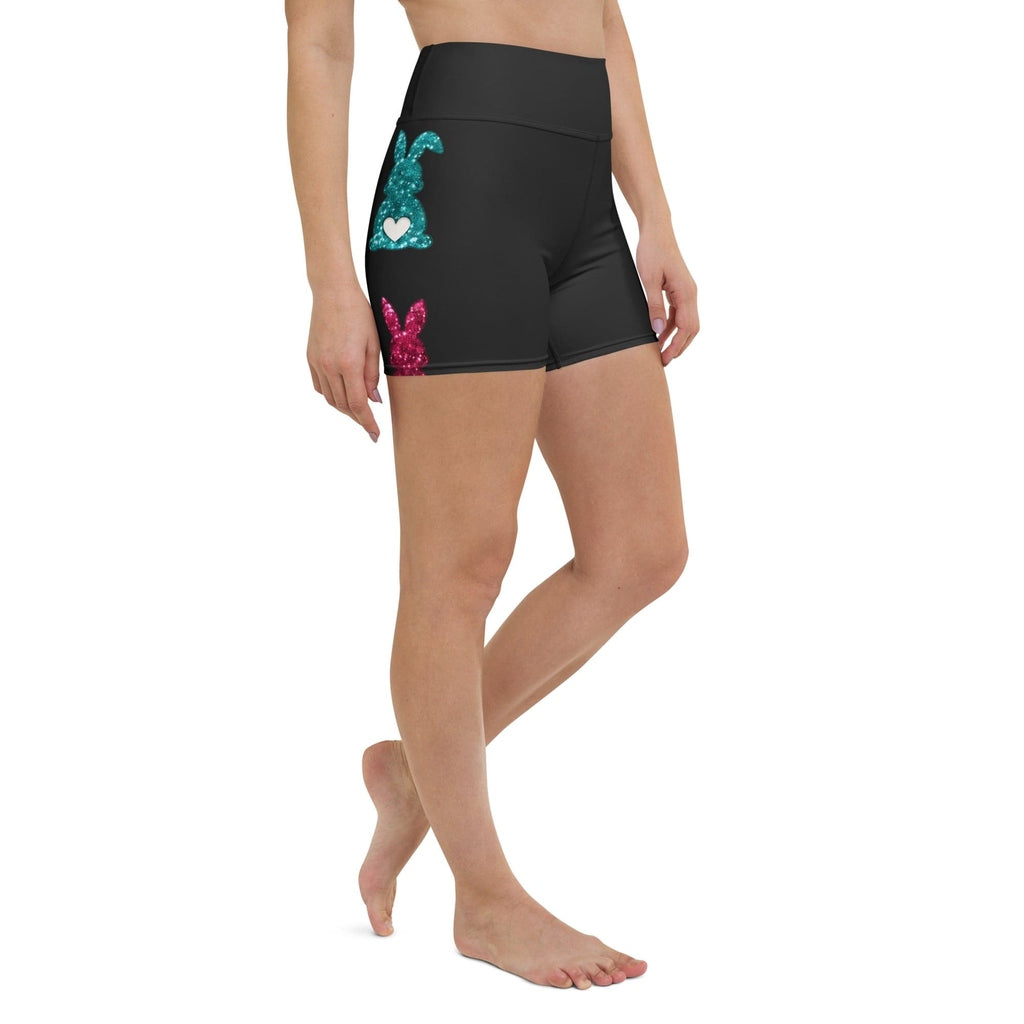 Printed Sparkle Effect Easter Yoga Shorts