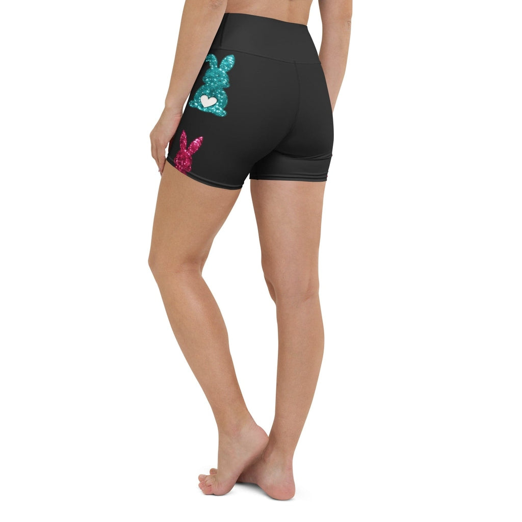 Printed Sparkle Effect Easter Yoga Shorts