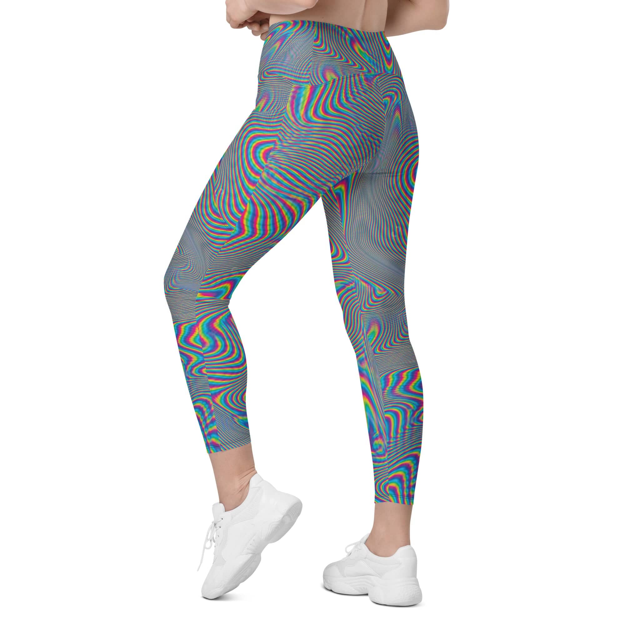 Psychedelic Abstract Leggings With Pockets
