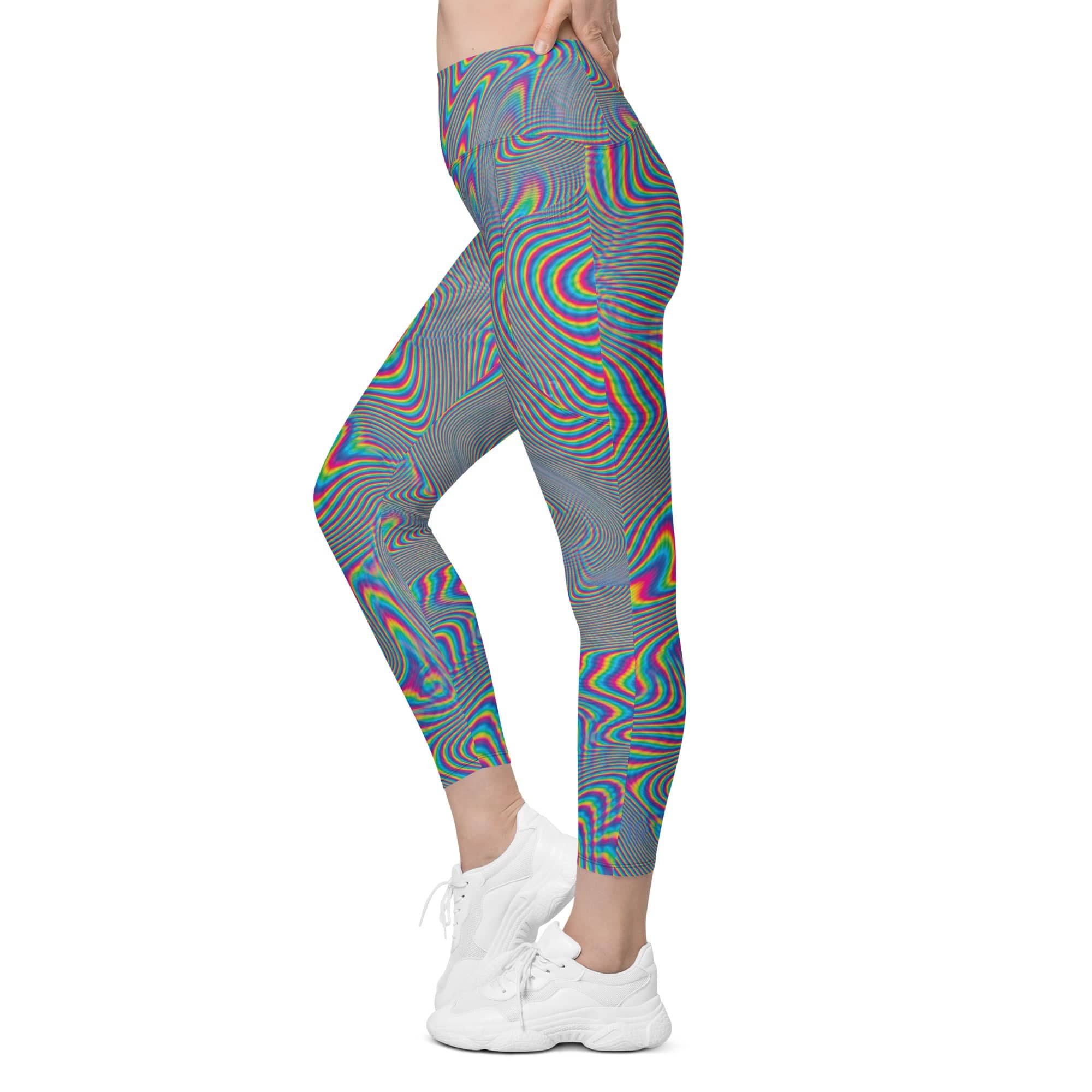 Psychedelic Abstract Leggings With Pockets
