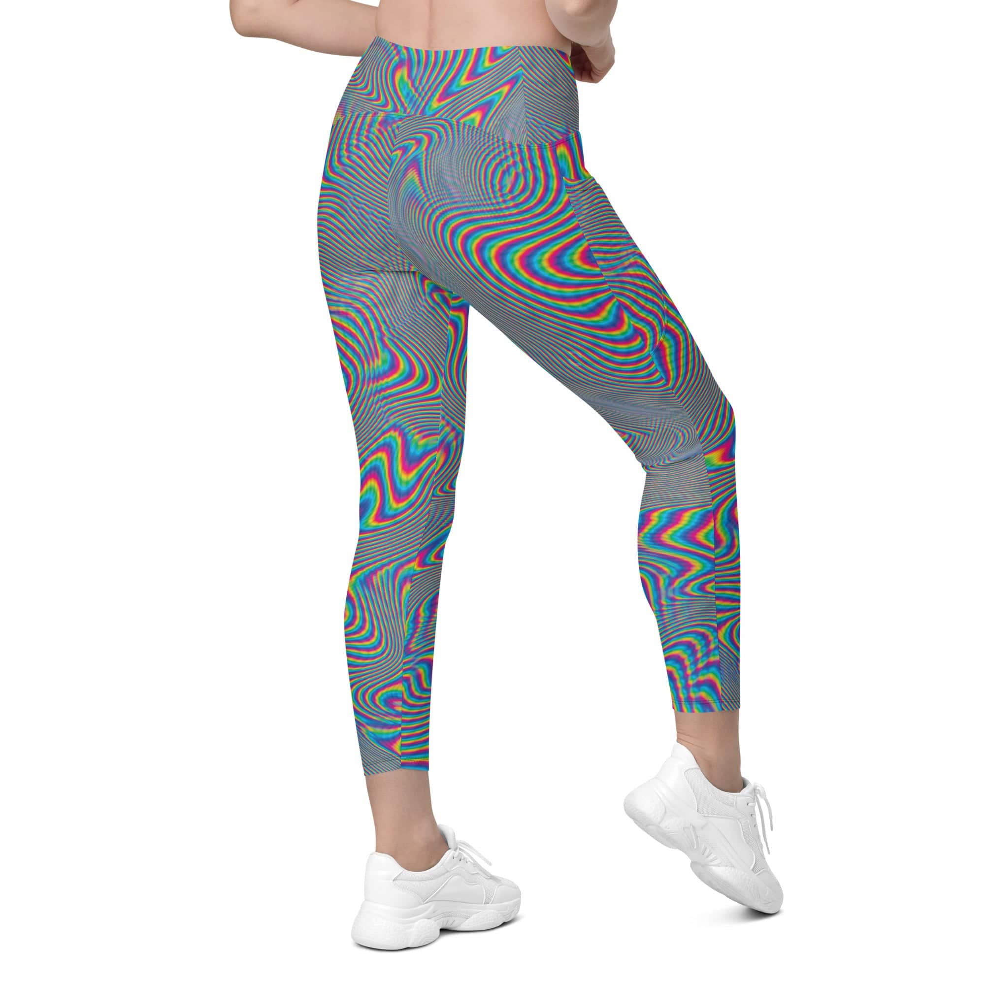 Psychedelic Abstract Leggings With Pockets