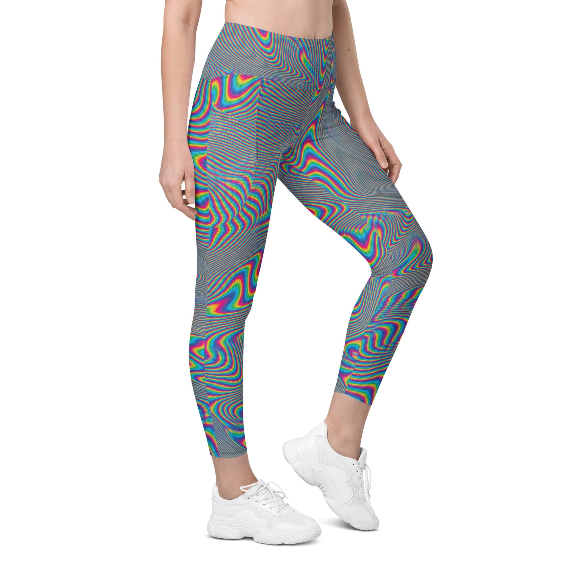 Psychedelic Abstract Leggings With Pockets