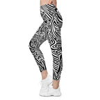Psychedelic Black & White Leggings With Pockets