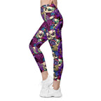 Psychedelic Skulls Leggings With Pockets