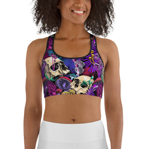 Psychedelic Skulls Sports Bra