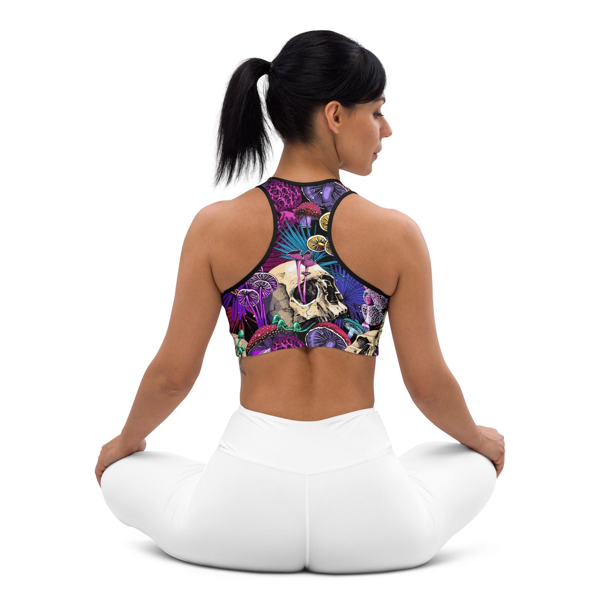 Psychedelic Skulls Sports Bra