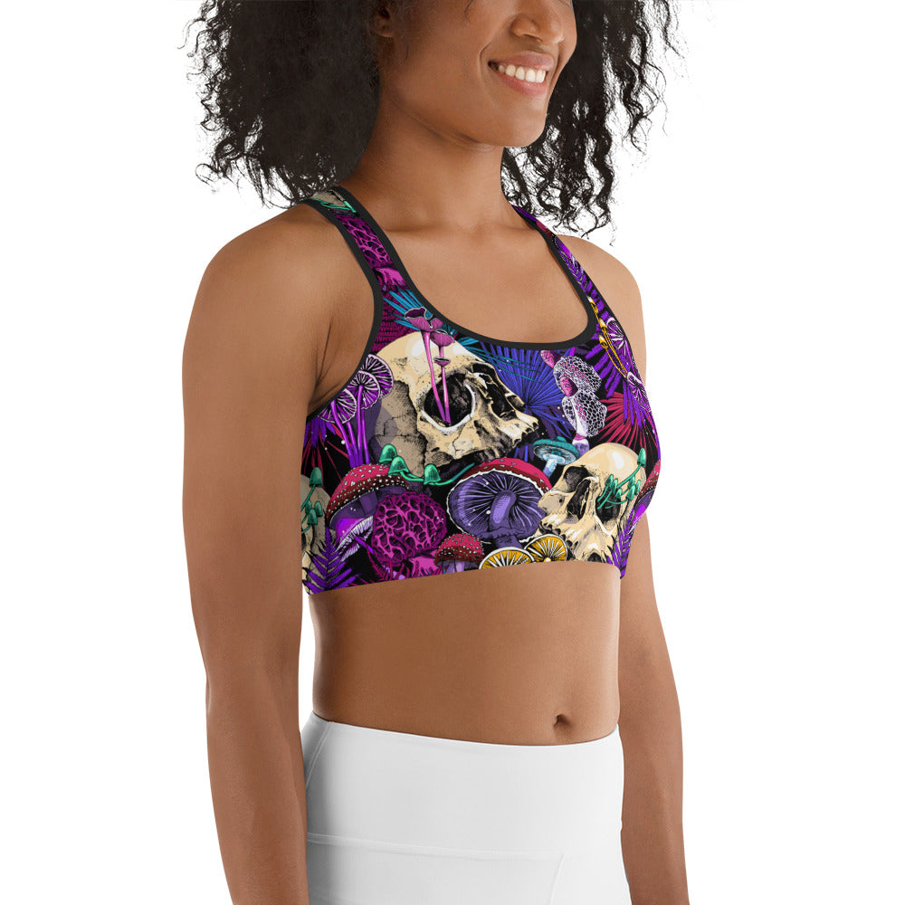Psychedelic Skulls Sports Bra