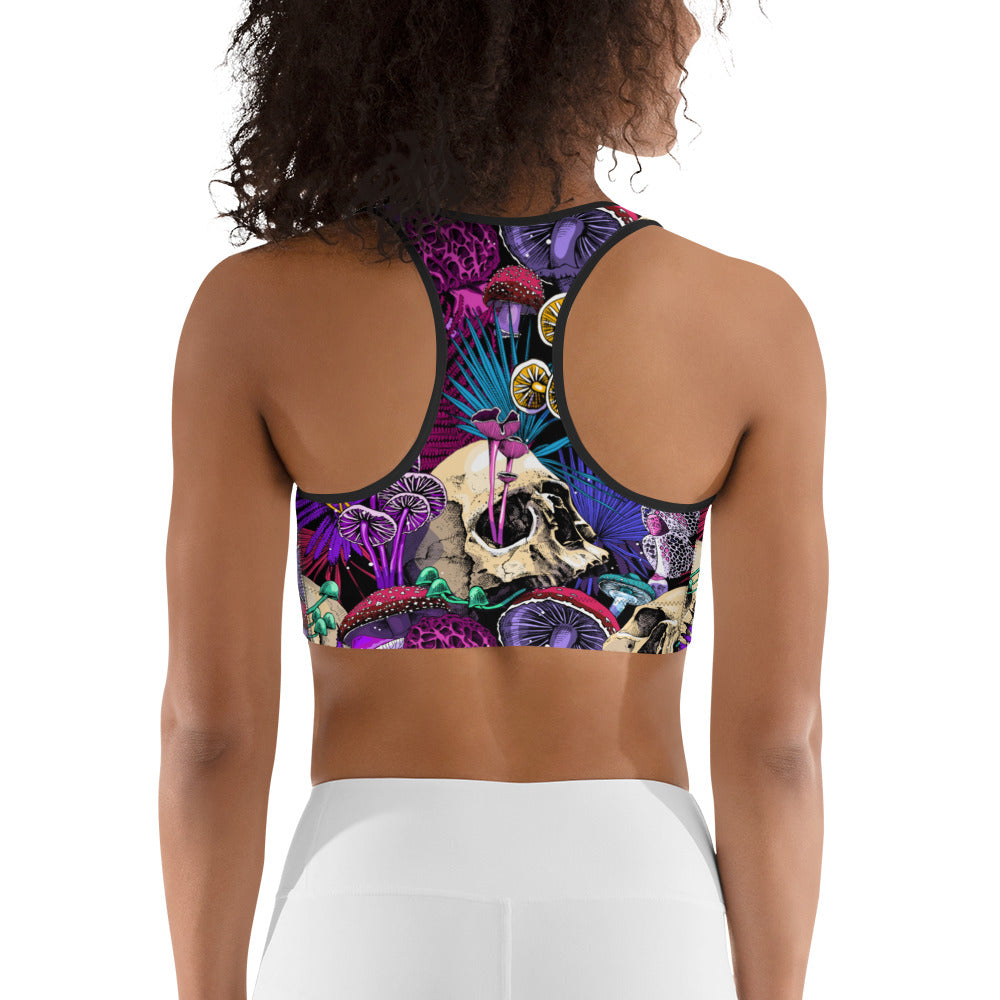 Psychedelic Skulls Sports Bra