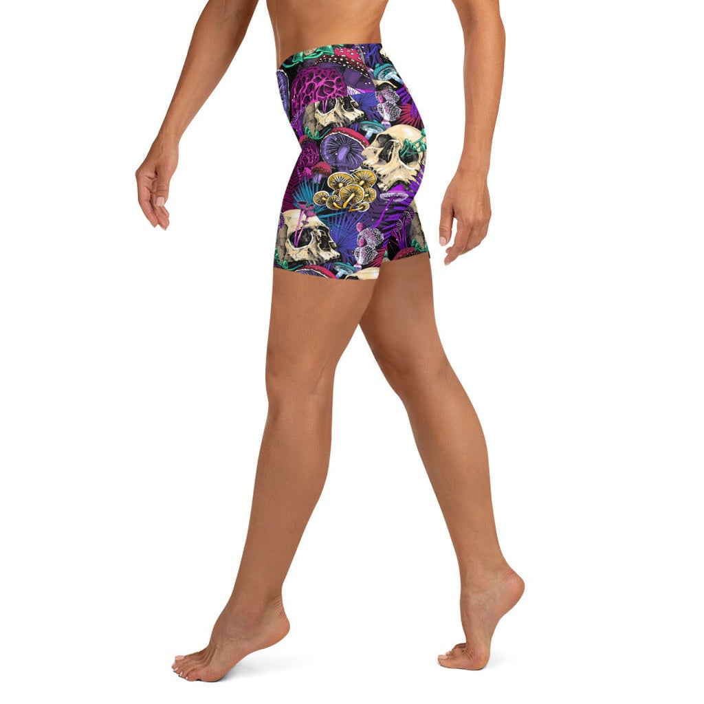 Psychedelic Skulls Yoga Shorts