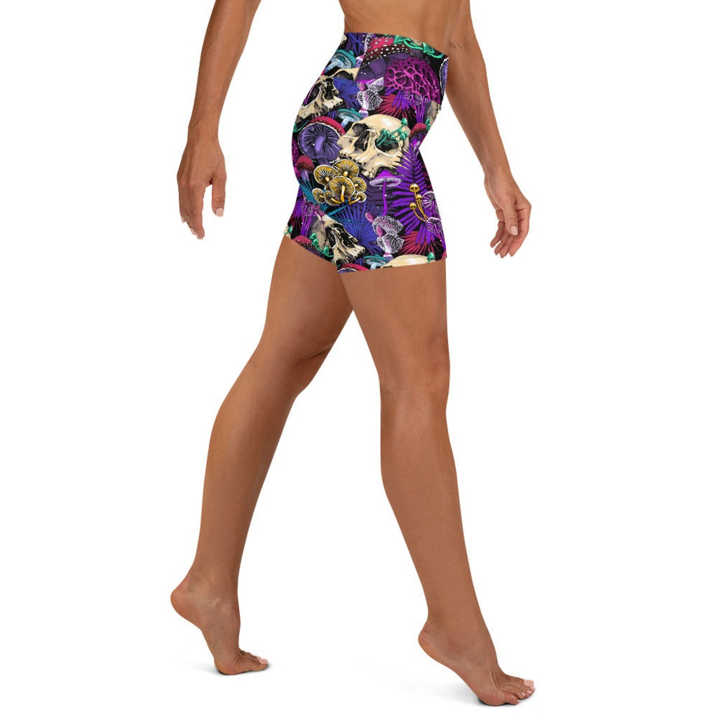 Psychedelic Skulls Yoga Shorts