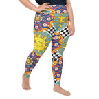 Psychedelic Sun Print Plus Size Leggings