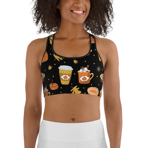 Pumpkin Season Sports Bra