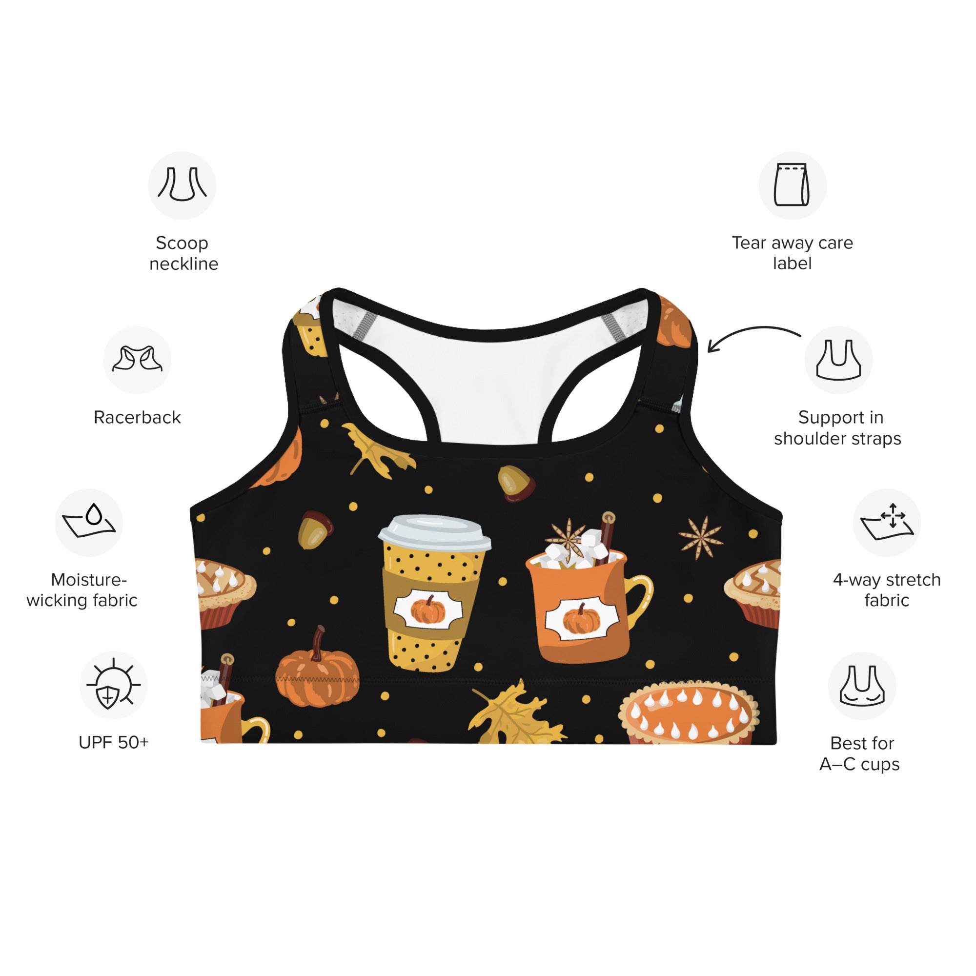 Pumpkin Season Sports Bra