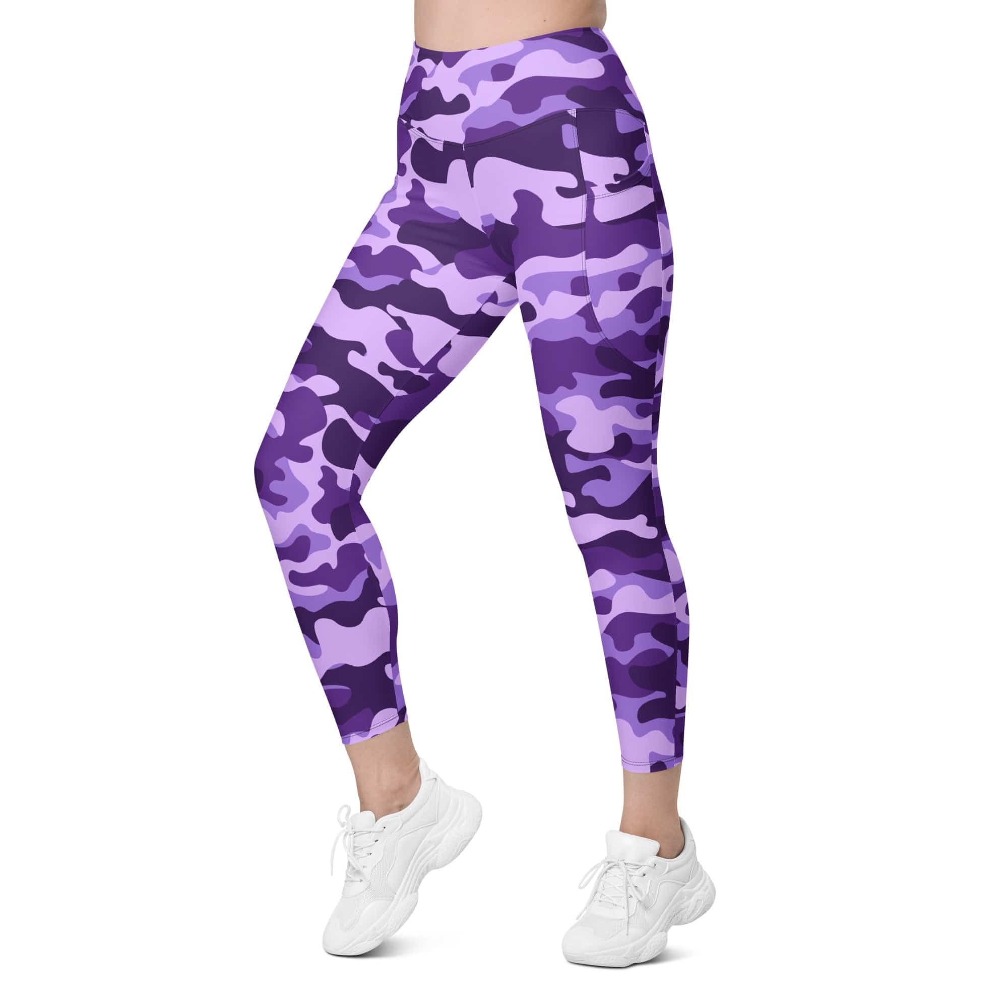 Purple Camo Leggings With Pockets
