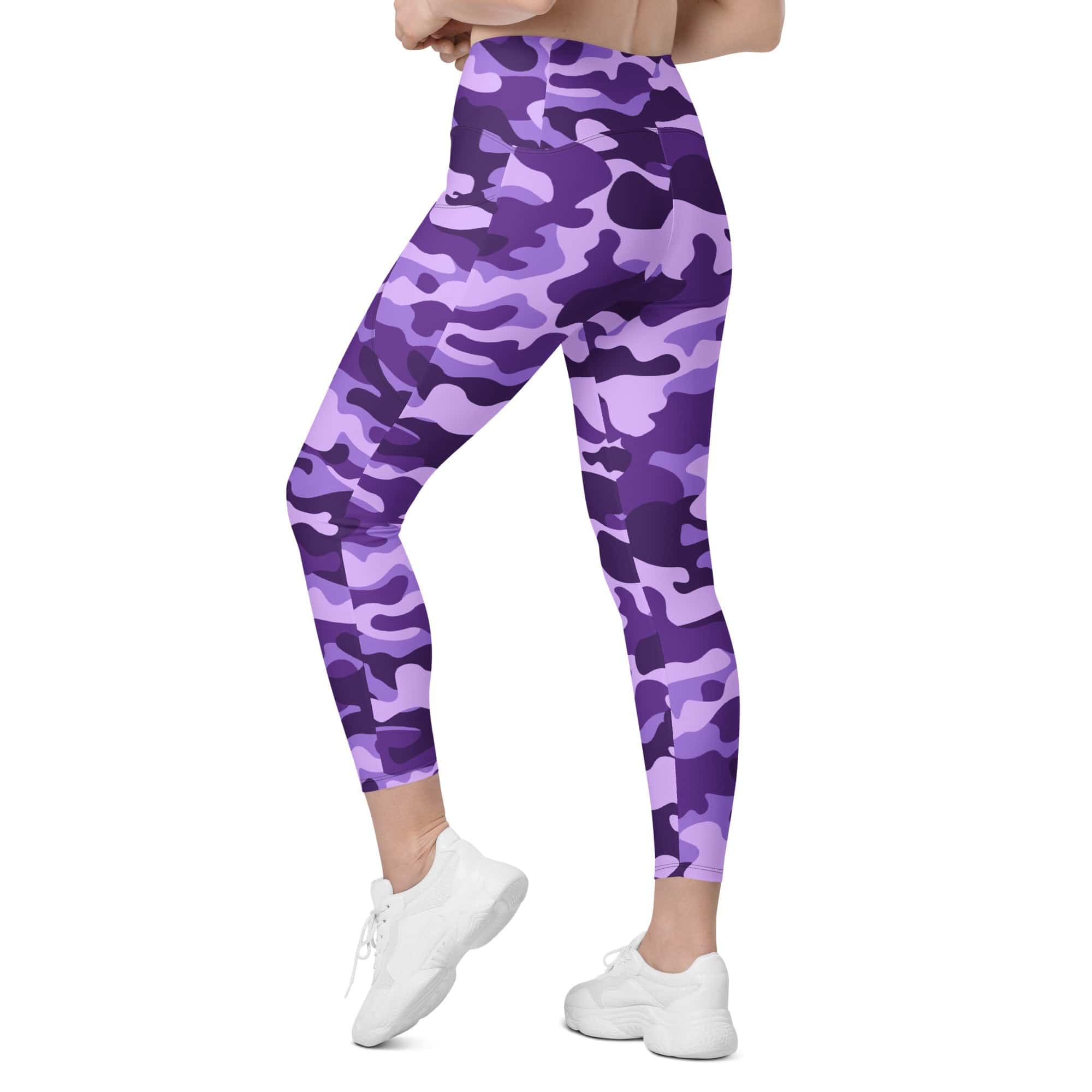 Purple Camo Leggings With Pockets