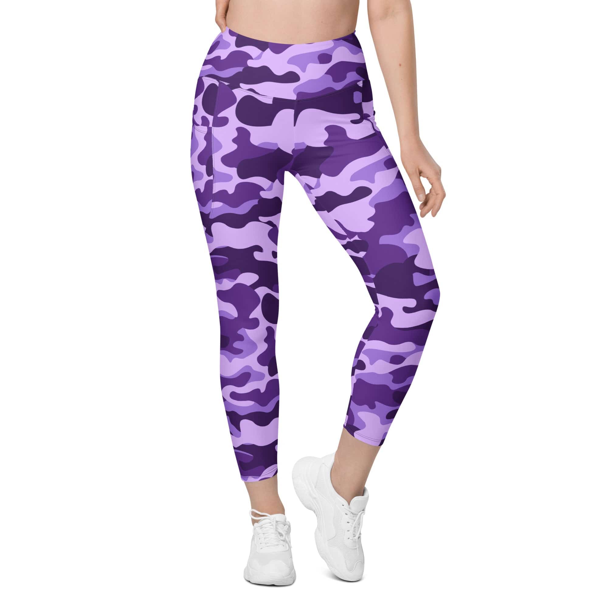 Purple Camo Leggings With Pockets