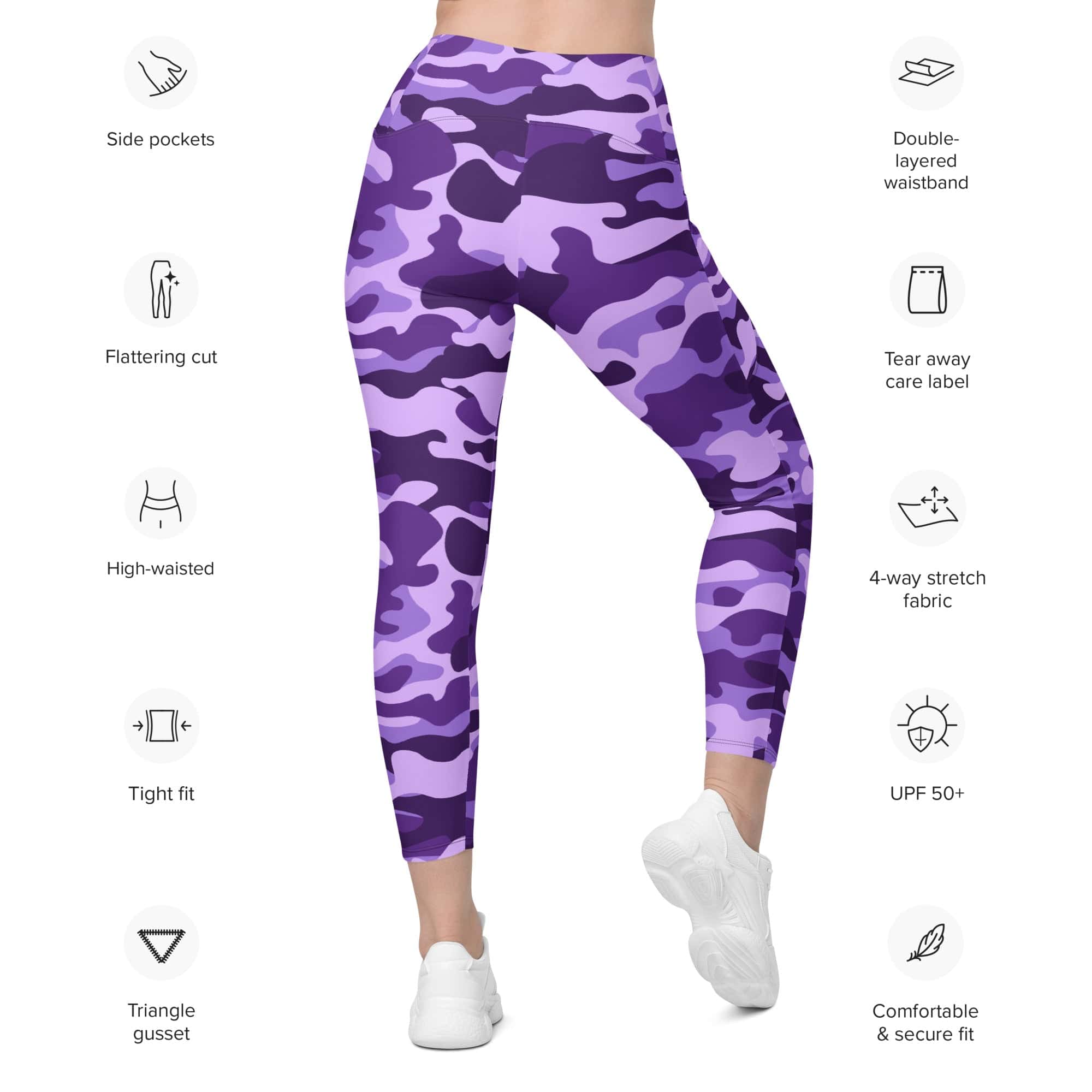 Purple Camo Leggings With Pockets