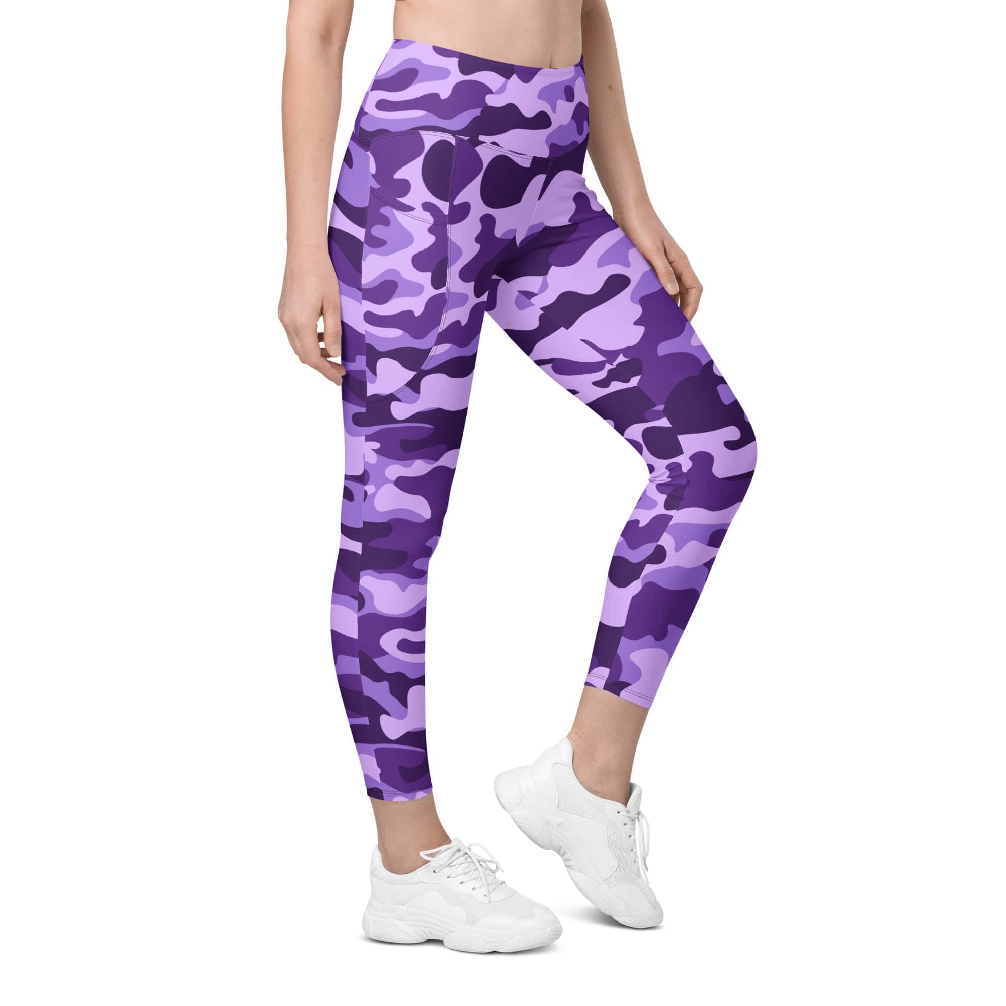 Purple Camo Leggings With Pockets