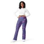 Purple Leopard Print Flare Leggings
