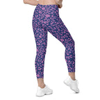 Purple Leopard Print Leggings With Pockets