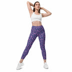 Purple Leopard Print Leggings With Pockets