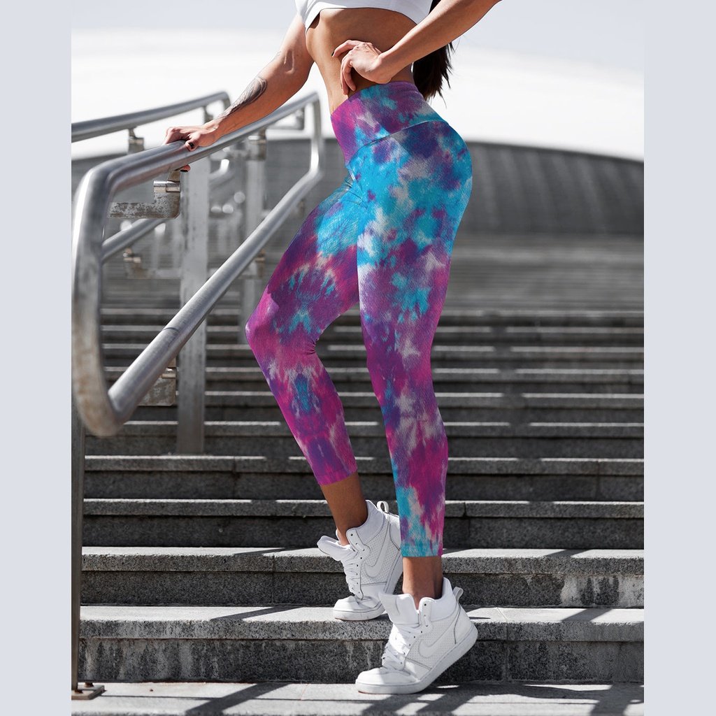 Purple Tie Dye Yoga Leggings