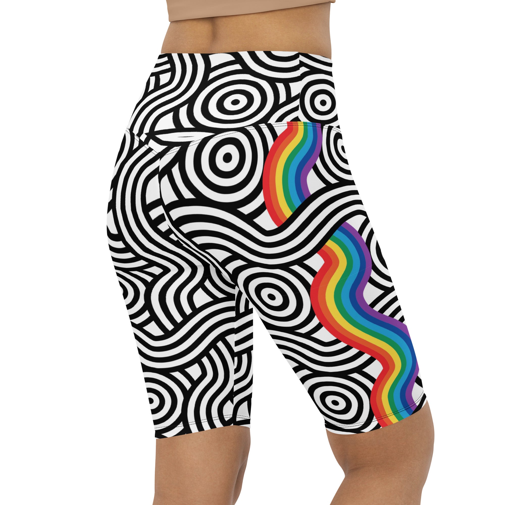 Rainbow Lines Biker Shorts