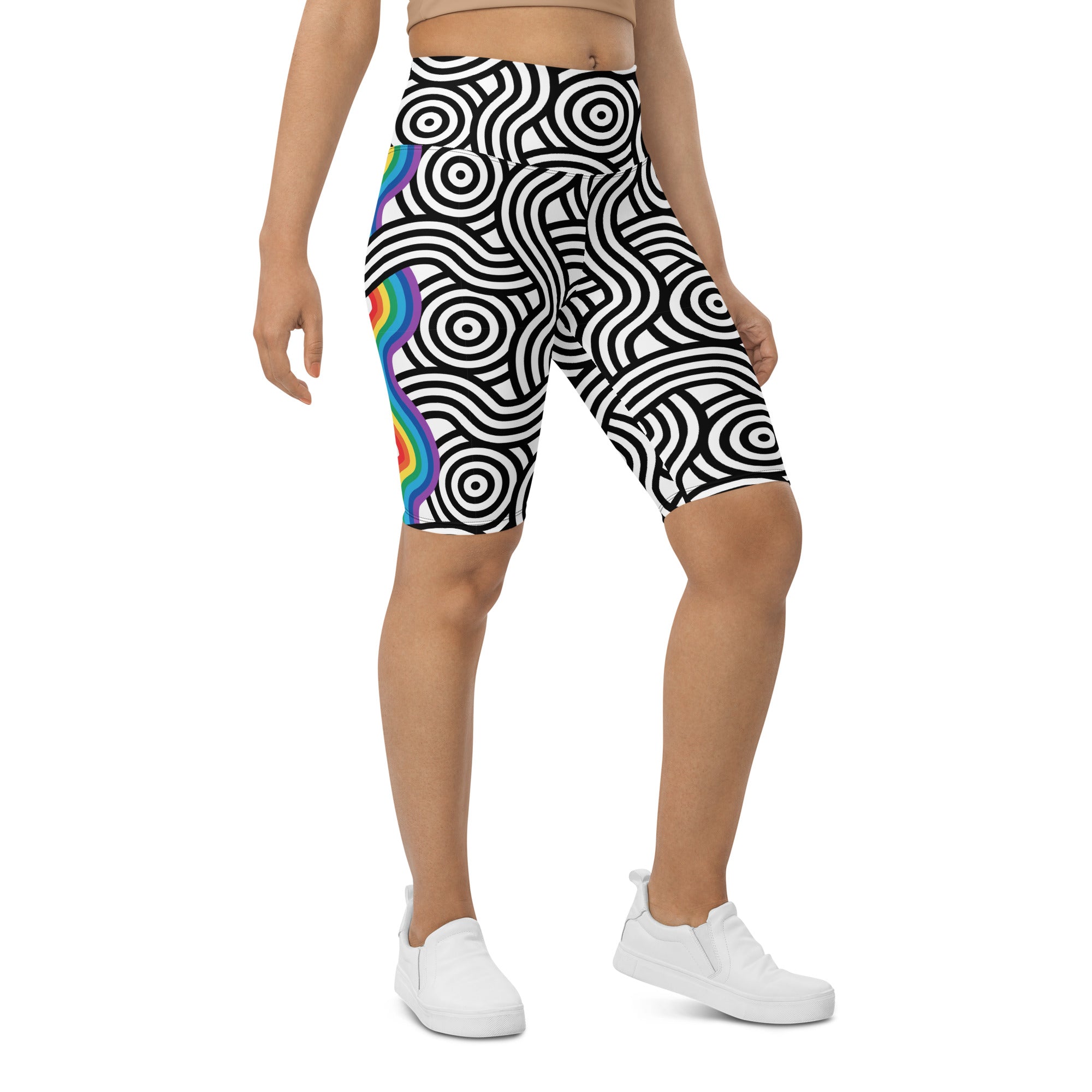 Rainbow Lines Biker Shorts