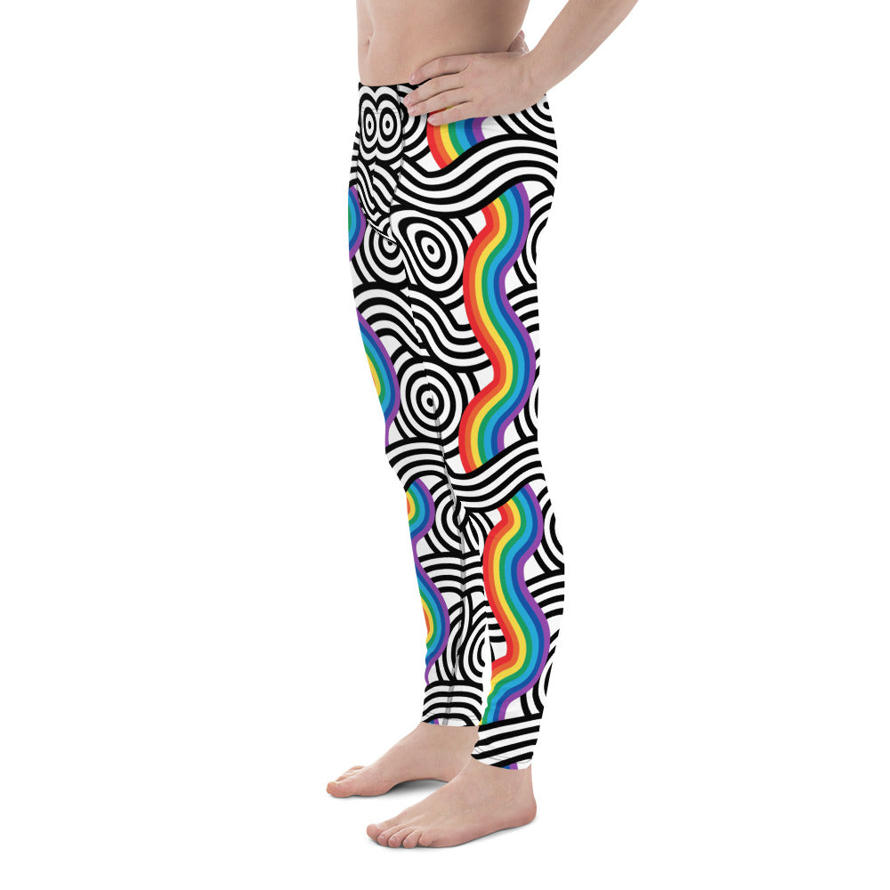 Rainbow Lines Men's Leggings