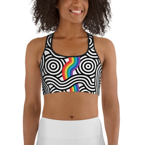 Rainbow Lines Sports Bra