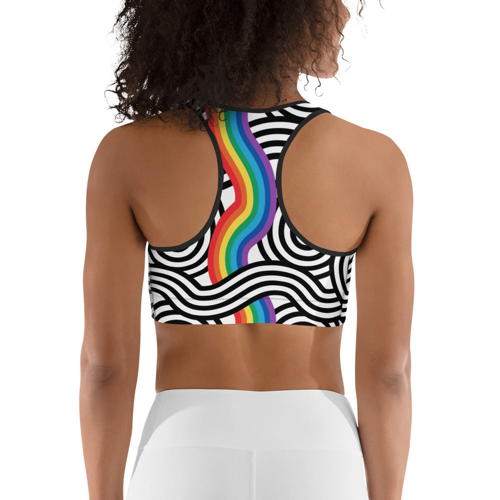 Rainbow Lines Sports Bra