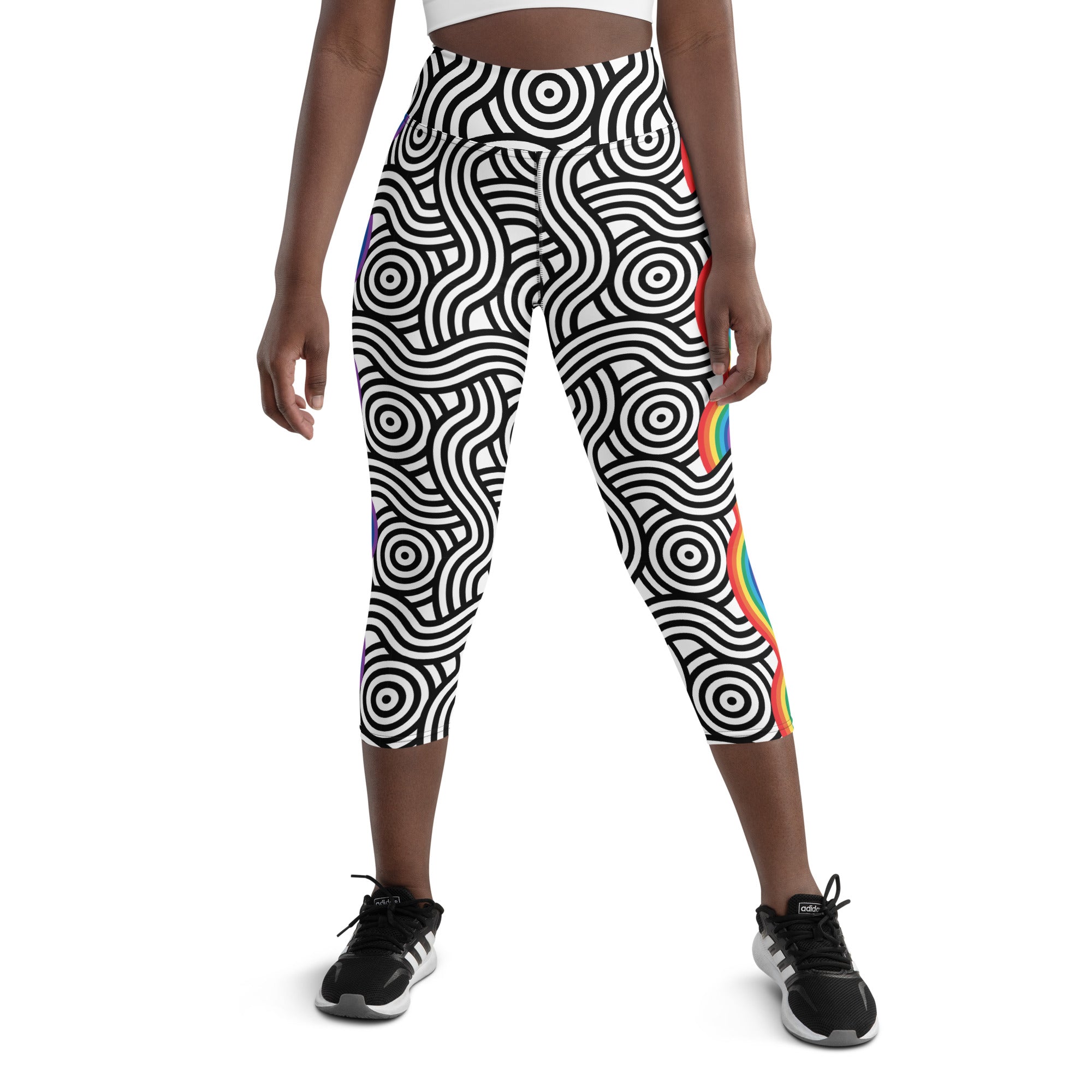 Rainbow Lines Yoga Capris