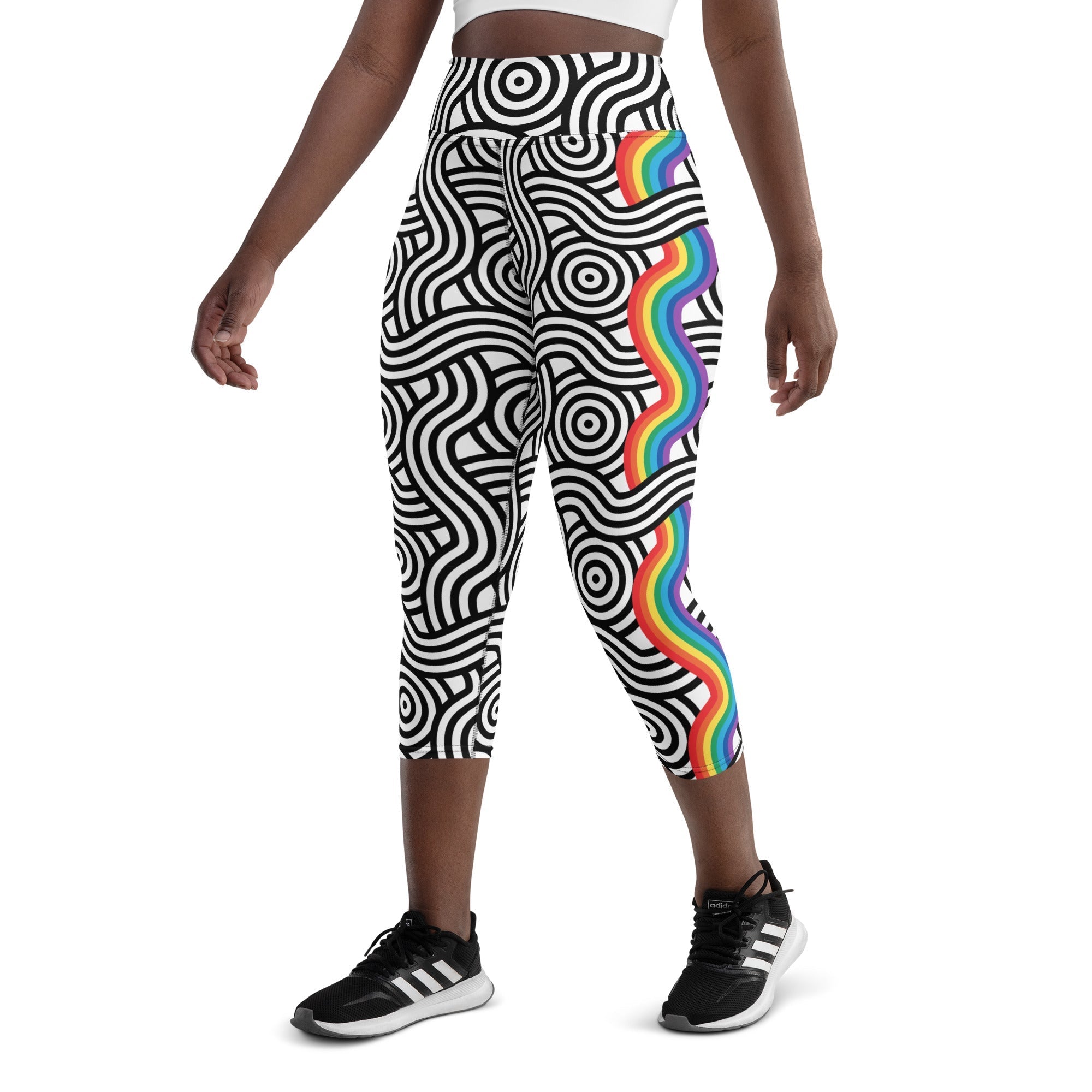 Rainbow Lines Yoga Capris