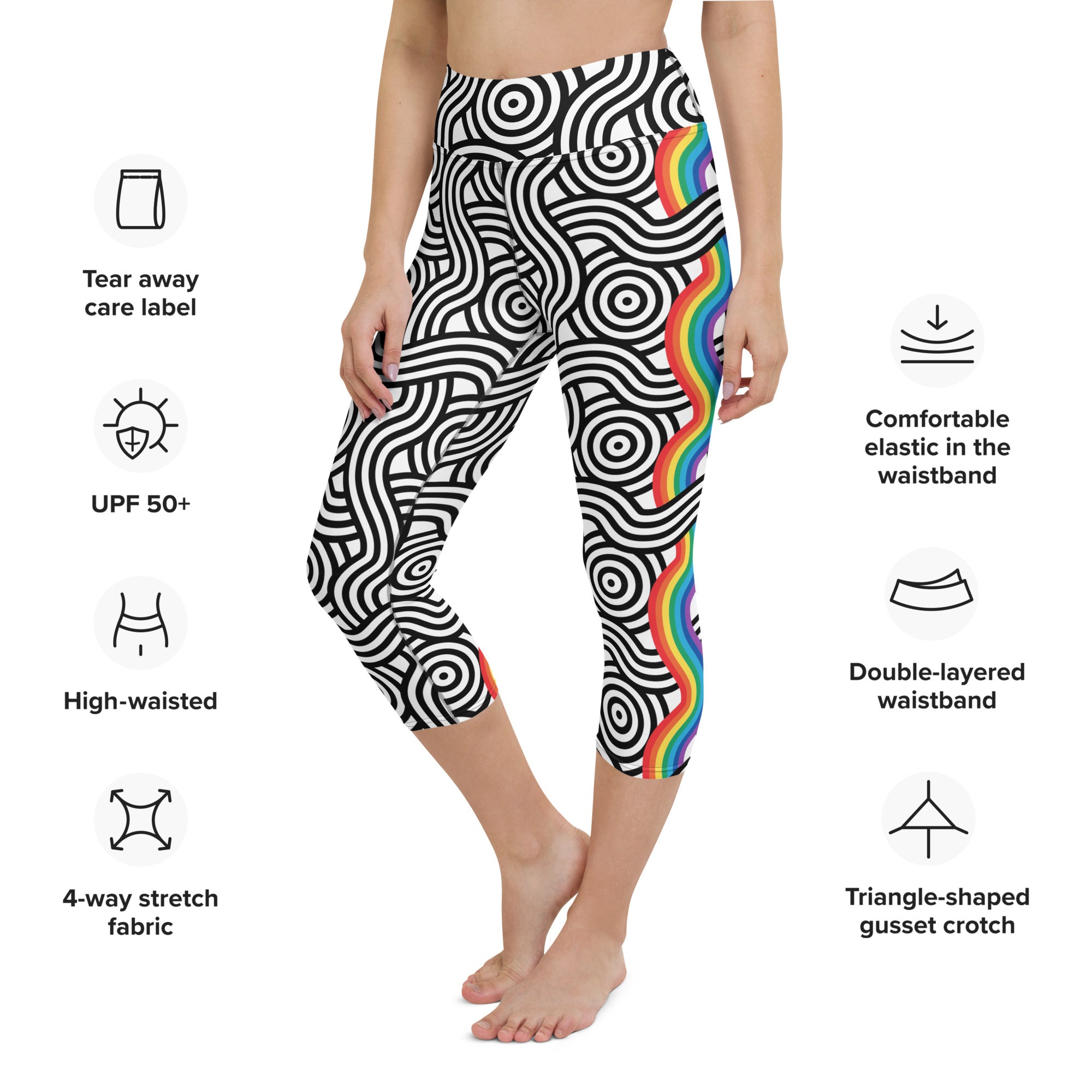 Rainbow Lines Yoga Capris