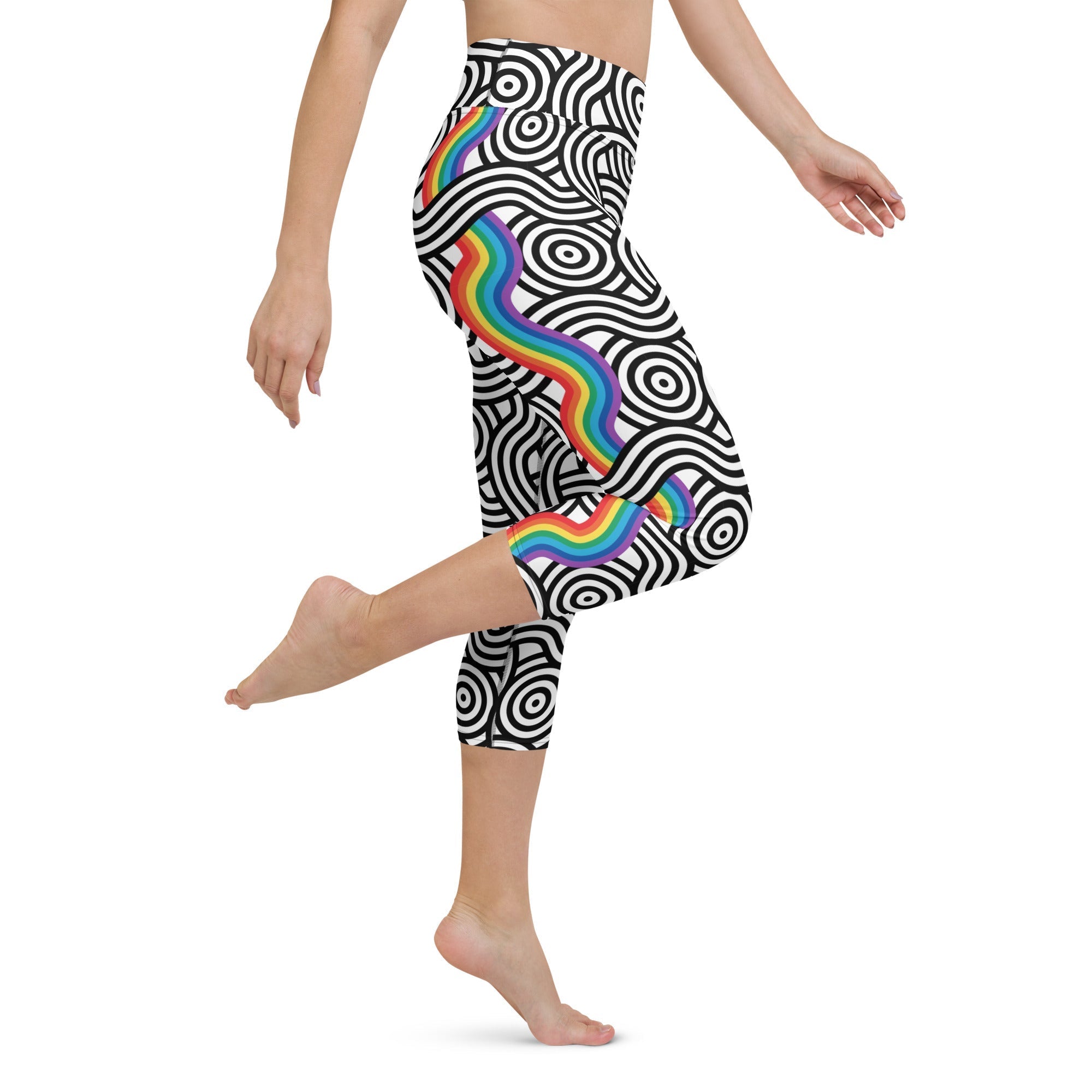 Rainbow Lines Yoga Capris
