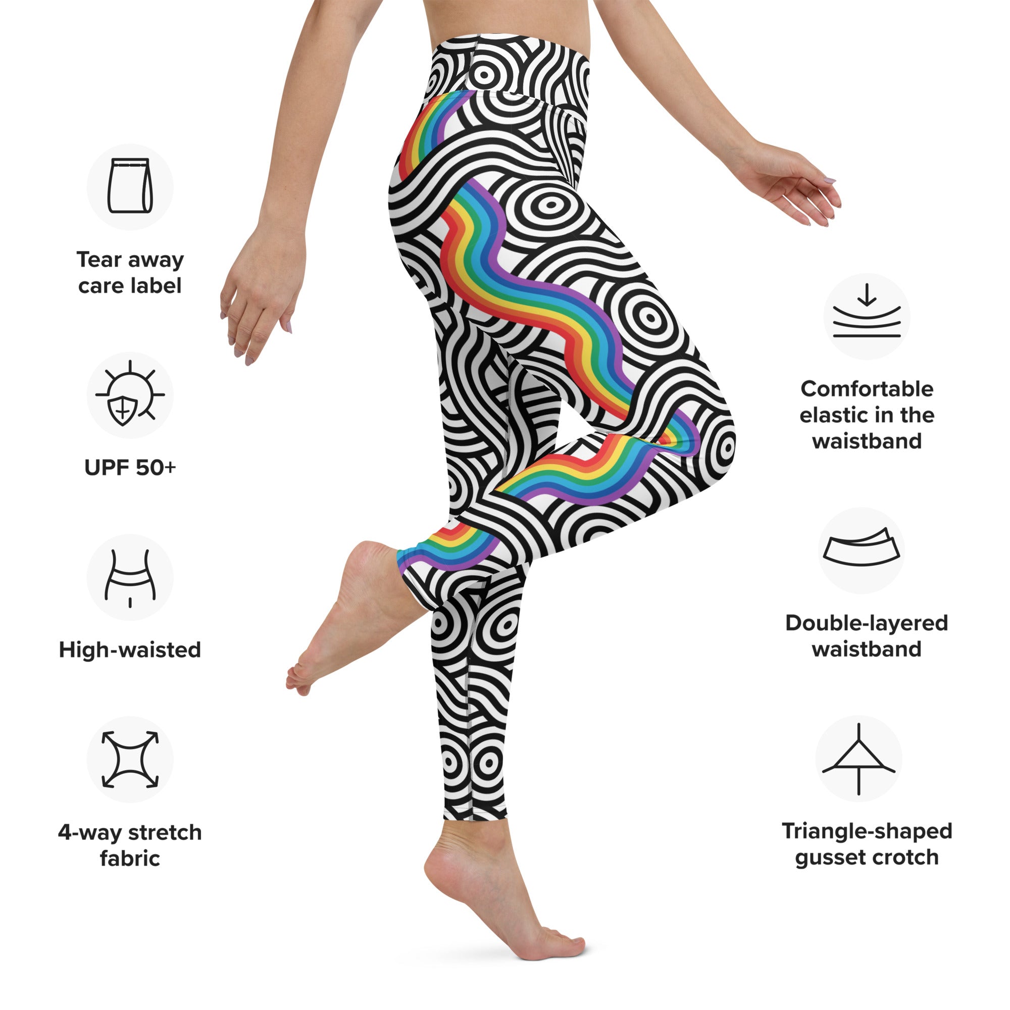 Rainbow Lines Yoga Leggings