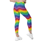 Rainbow Pattern Leggings With Pockets