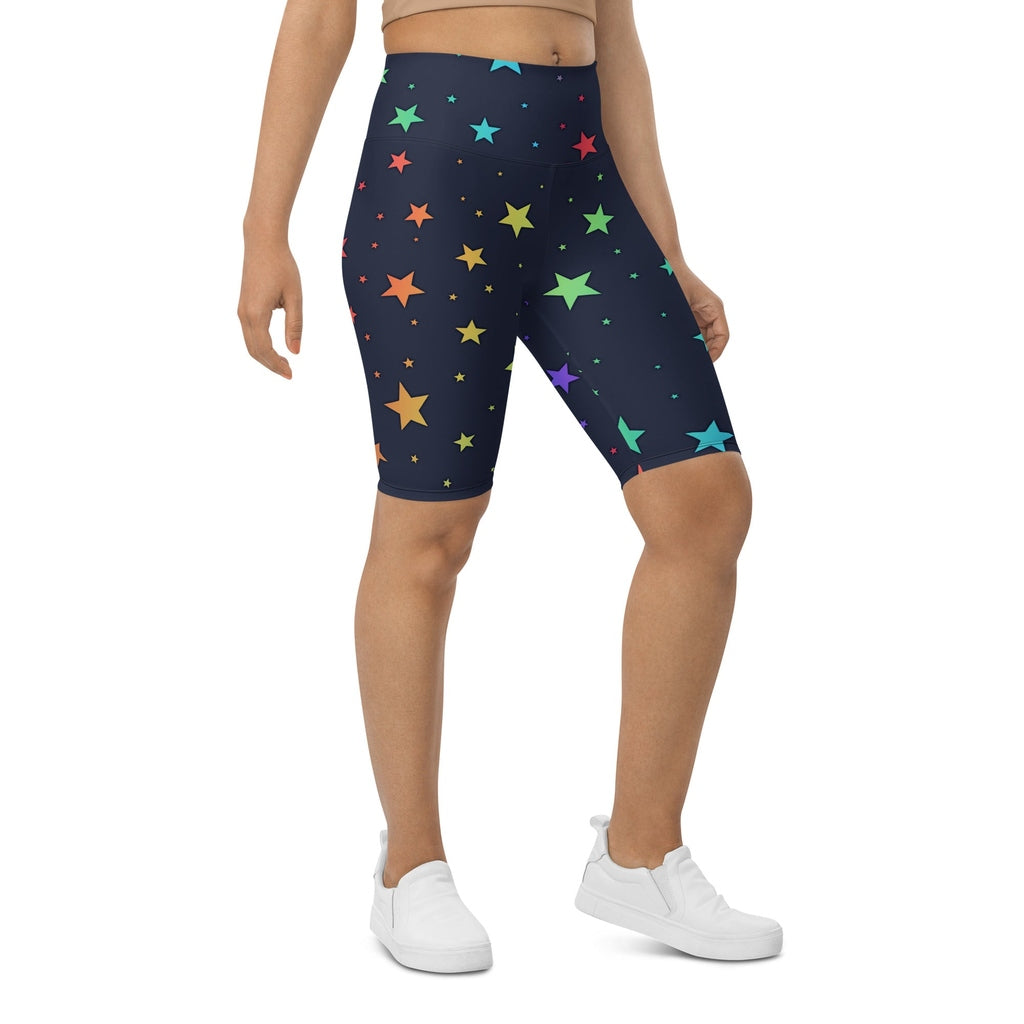 Rainbow Stars Biker Shorts