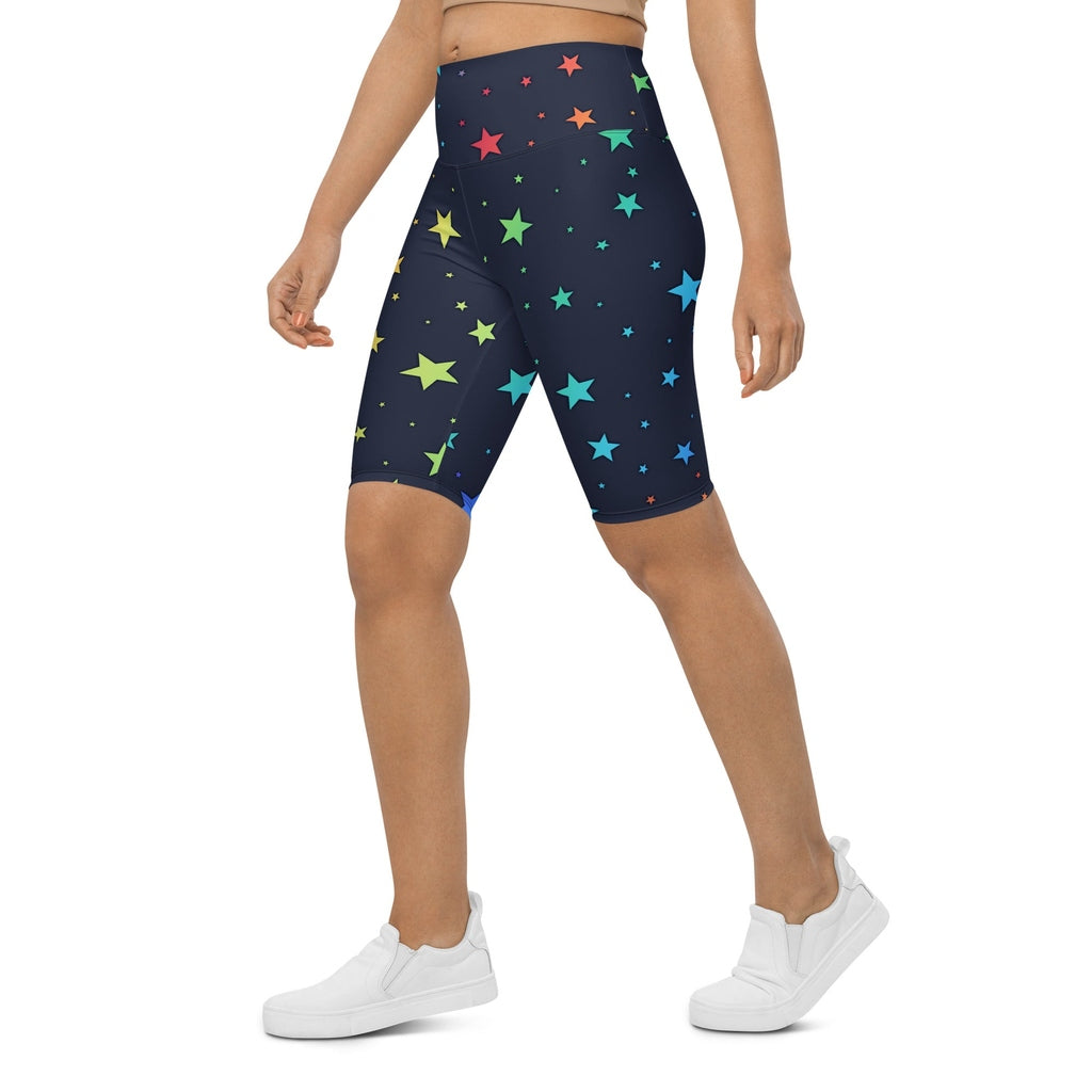 Rainbow Stars Biker Shorts